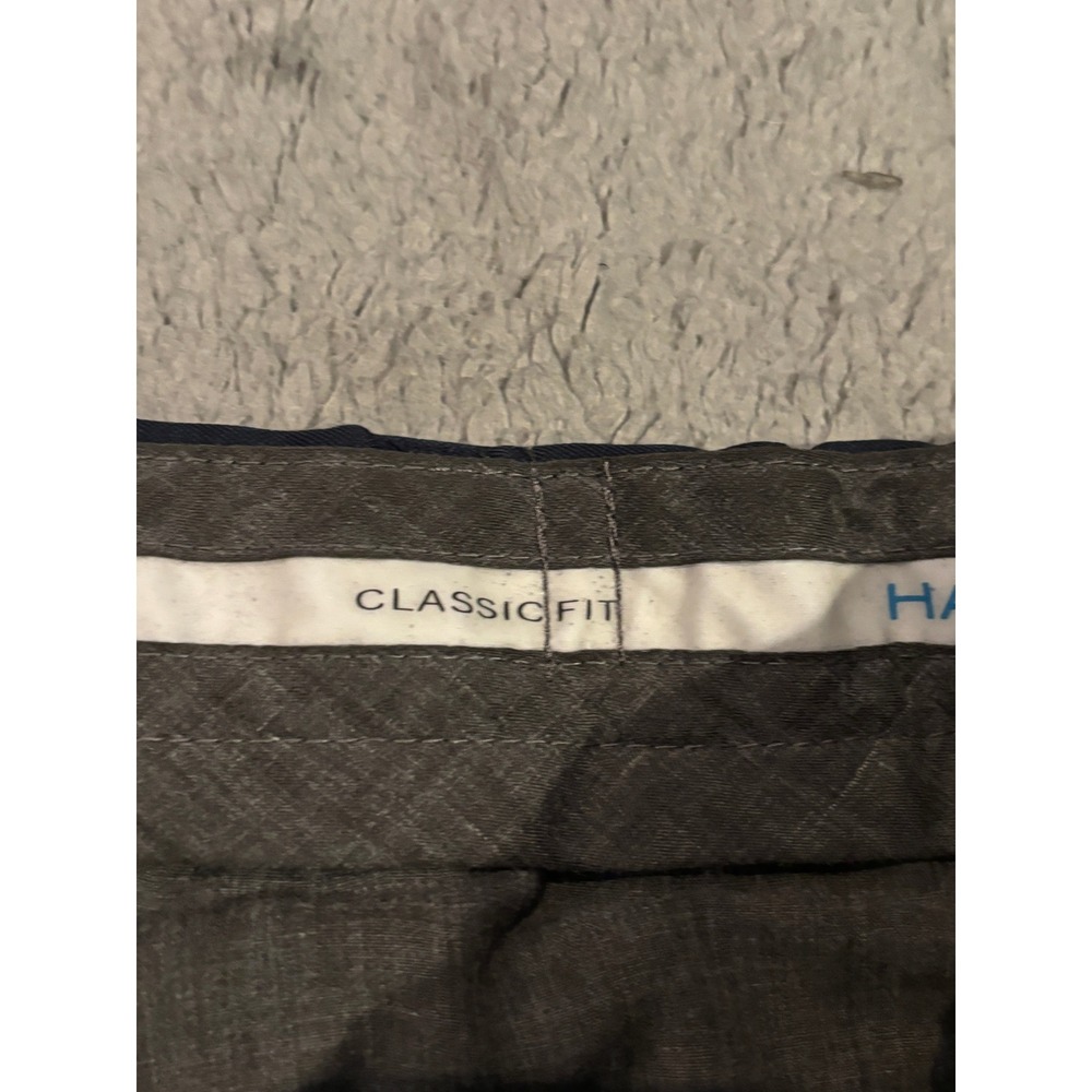 Haggar Cool 18 Pro Mens Navy Blue Classic Fit Dress Pants 42x32 Flat Front - Picture 3 of 9
